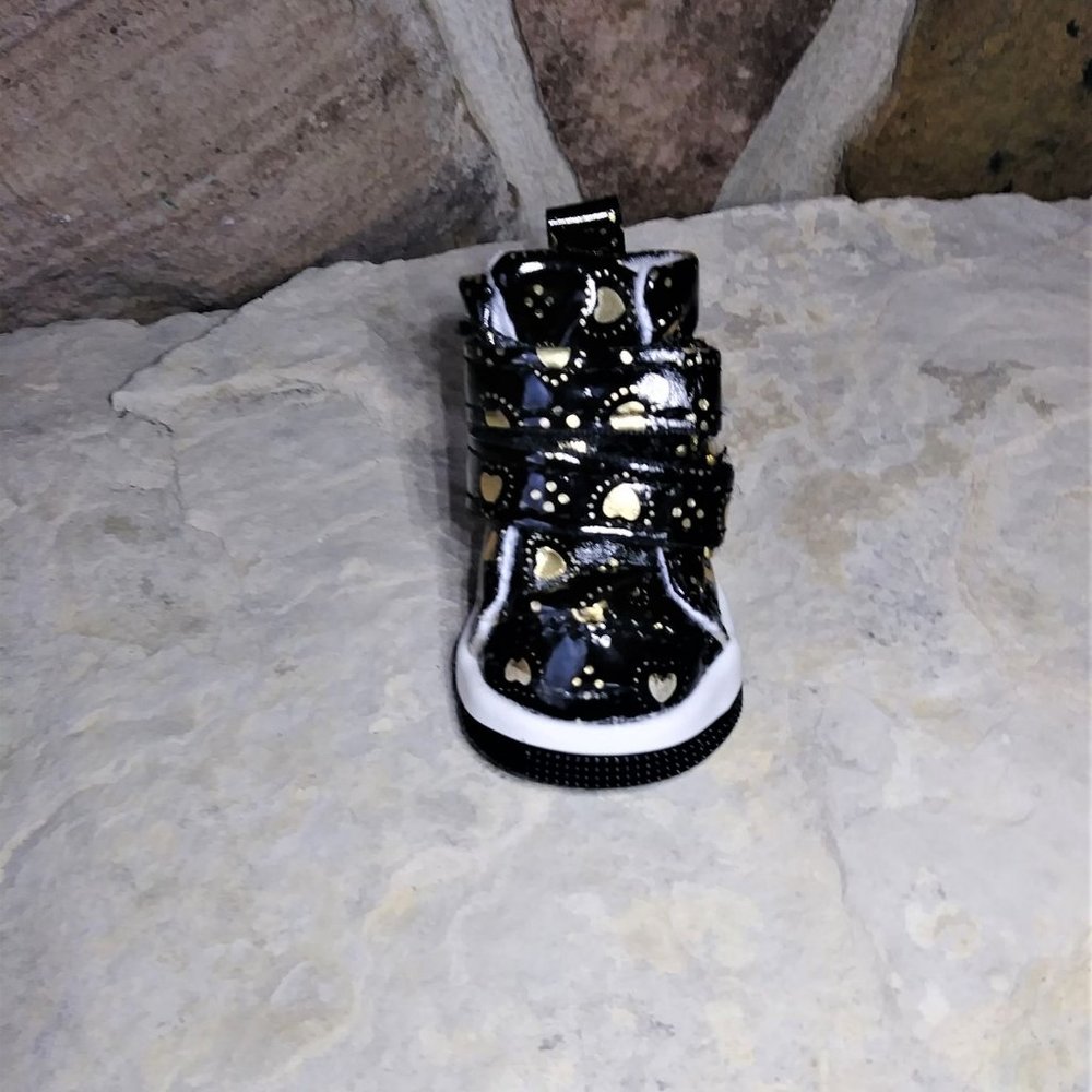 Parisian Pet Heart Boots - Black